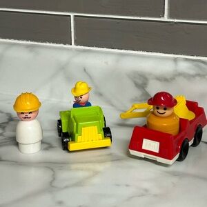 Vintage Little People Lot Farmer Fireman Firetruck Tractor